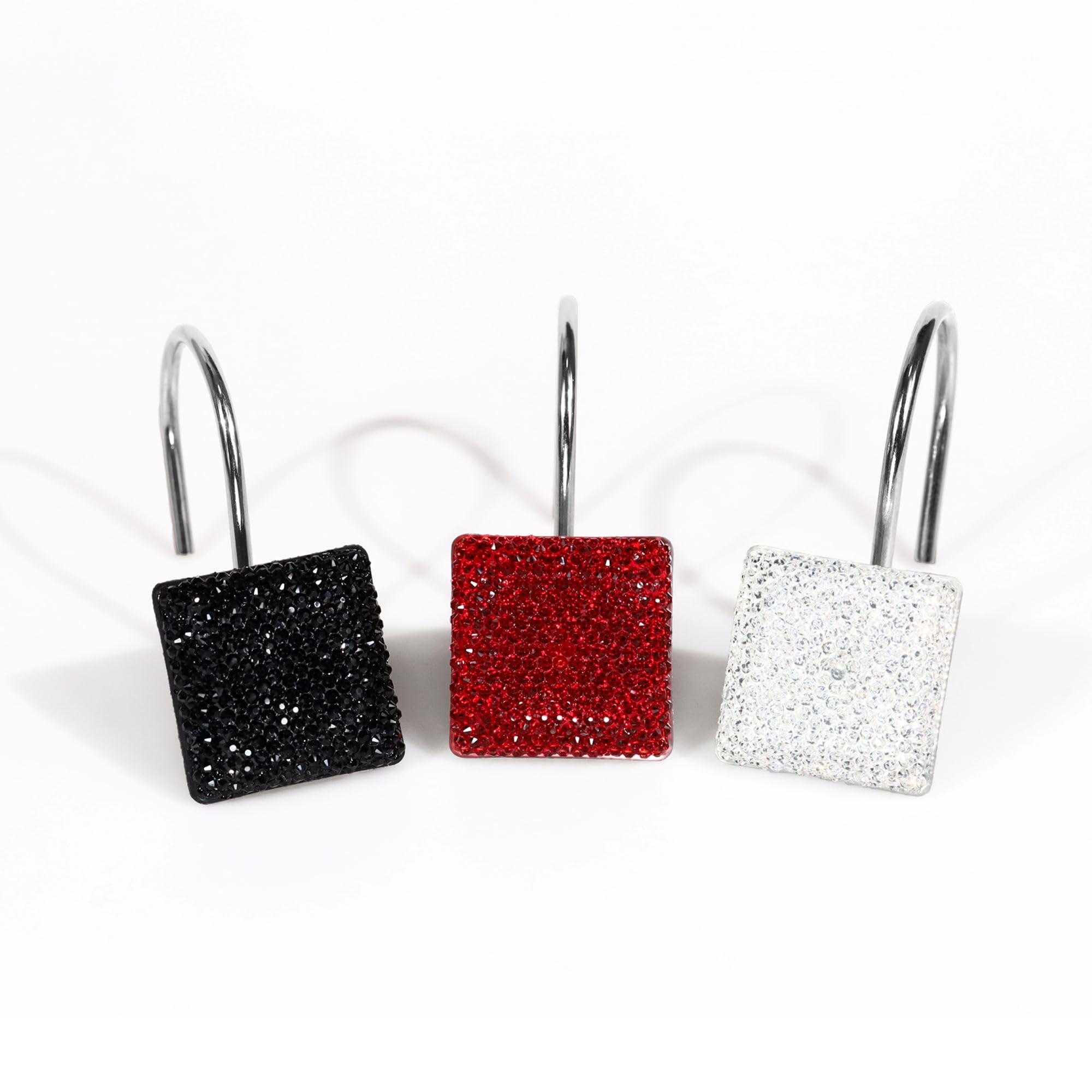 Crochets Rideau De Douche Acier Inoxydable 304 - Lot De 12, Avec Roulettes à Billes, Glisse Silencieuse, Finition Brillante - 11