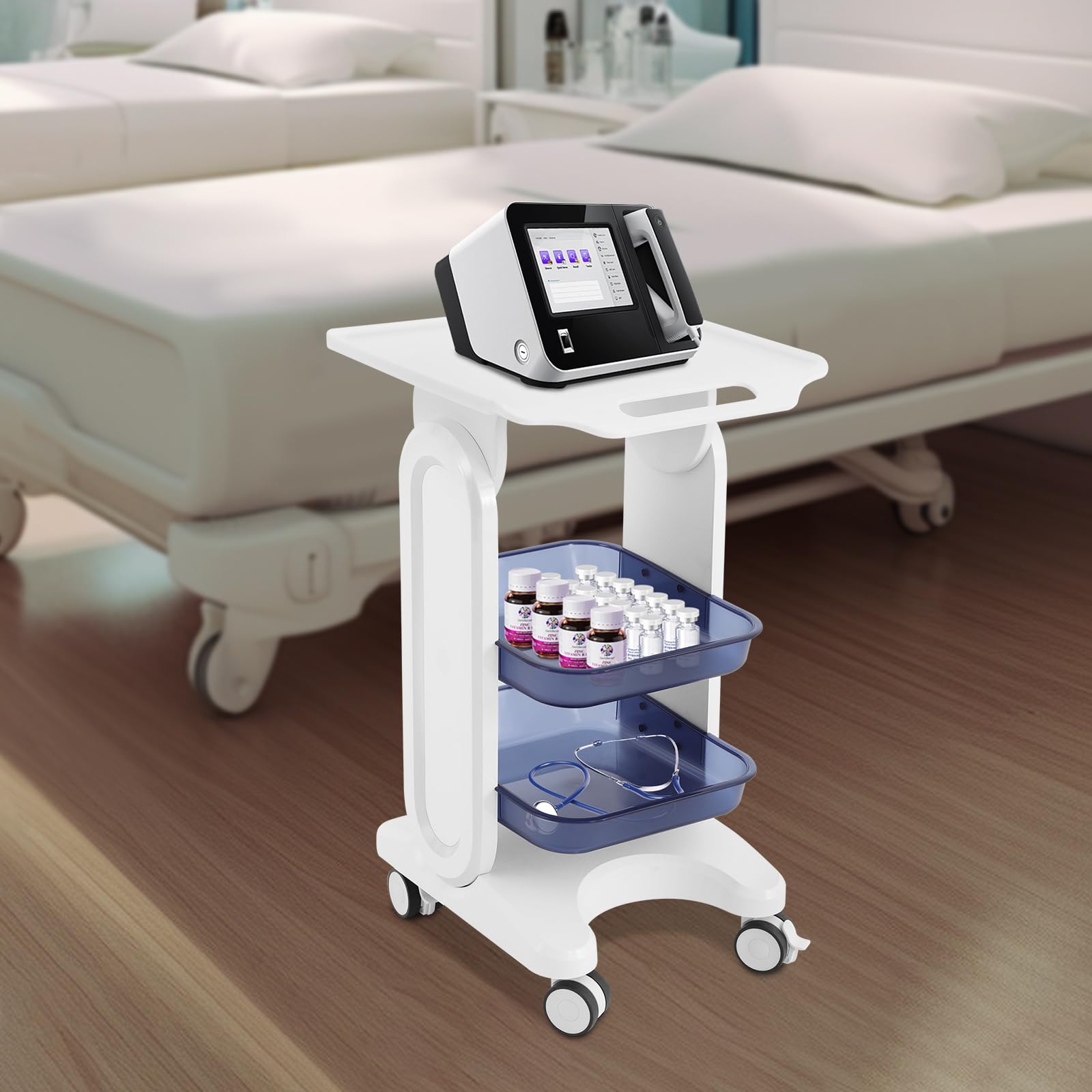 Beauty Salon Trolley a 3 livelli, carrello medico con 4 ruote universali, carrello per saloni di bellezza, spa, cliniche, saloni di bellezza