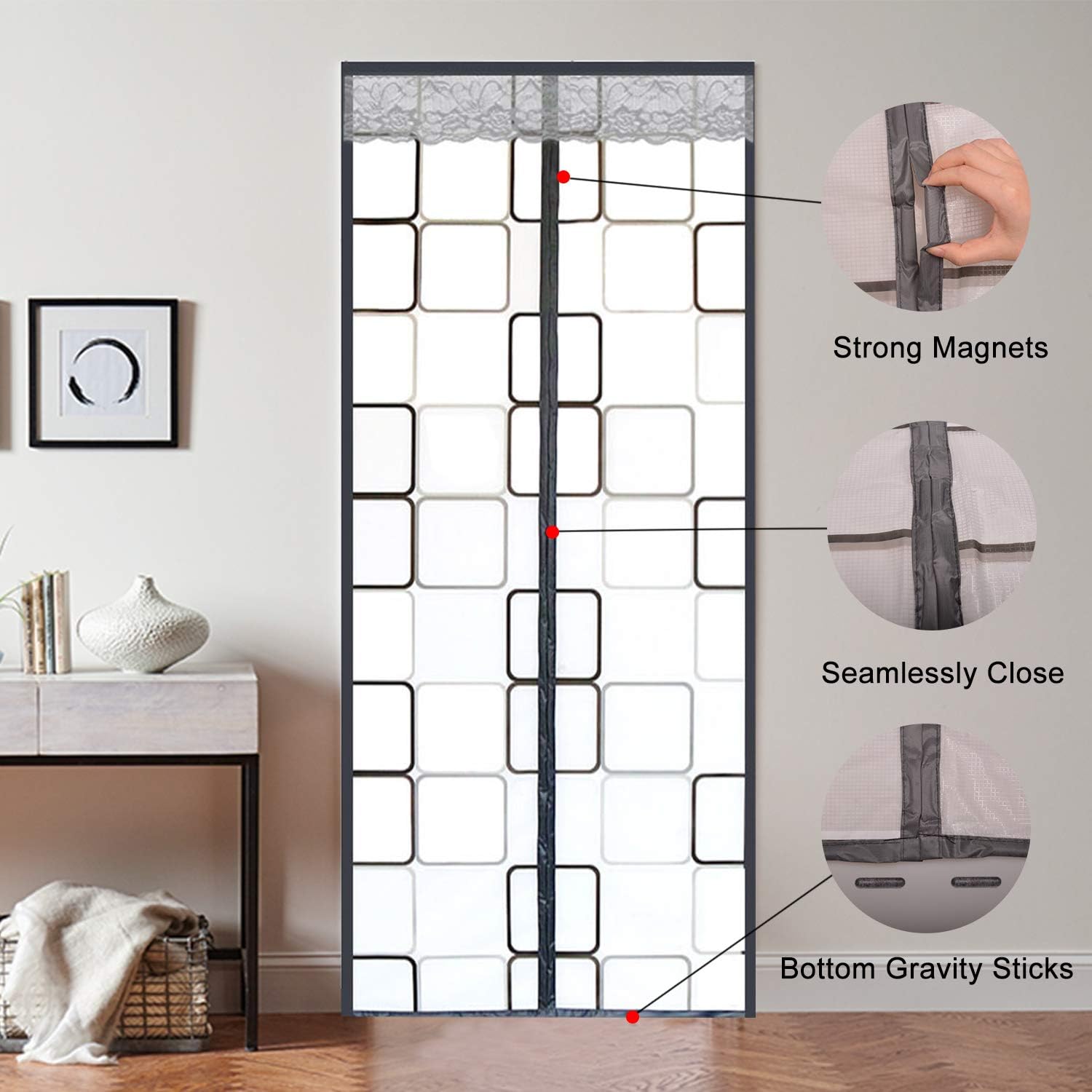 Insulated Door Curtain (Grey, 36x82)