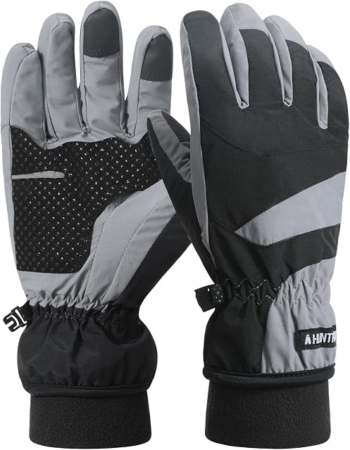 QKURT Cycling Gloves, Winter Thermal Waterproof Full Finger Bicycle Gloves Touch Screen Running Gloves Anti-slip Bike Mittens for Men Women Cycling Riding Climbing Hiking Skiing