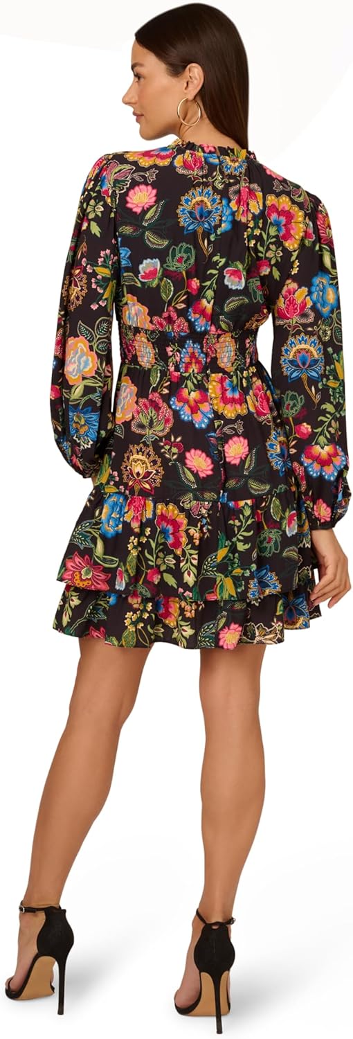Adrianna Papell Women's Smocked Printed Short Dress - Image 2