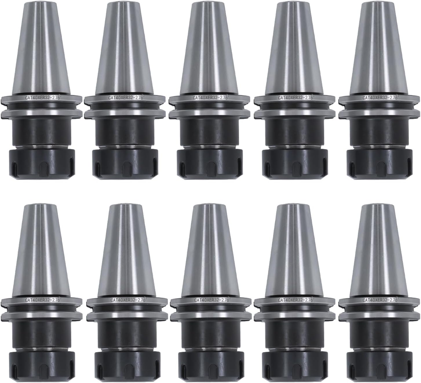 findmall 10 Pcs CAT40-ER32 Collet Chuck, 20000RPM Tool Holder, 2.76" (70mm) Length, High Accuracy, Fit for Drilling and Milling Machine