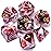 QMAY DND Dice Set -D&D Polyhedral Dice (7 Pcs) for Dungeons and Dragons (Blood red and White)