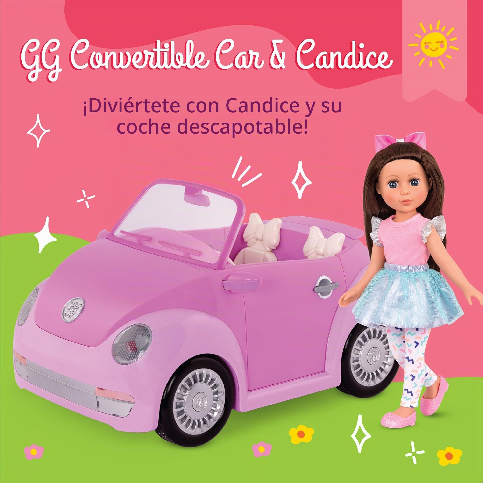 Glitter Girls Coche descapotable púrpura con muñeca Candice