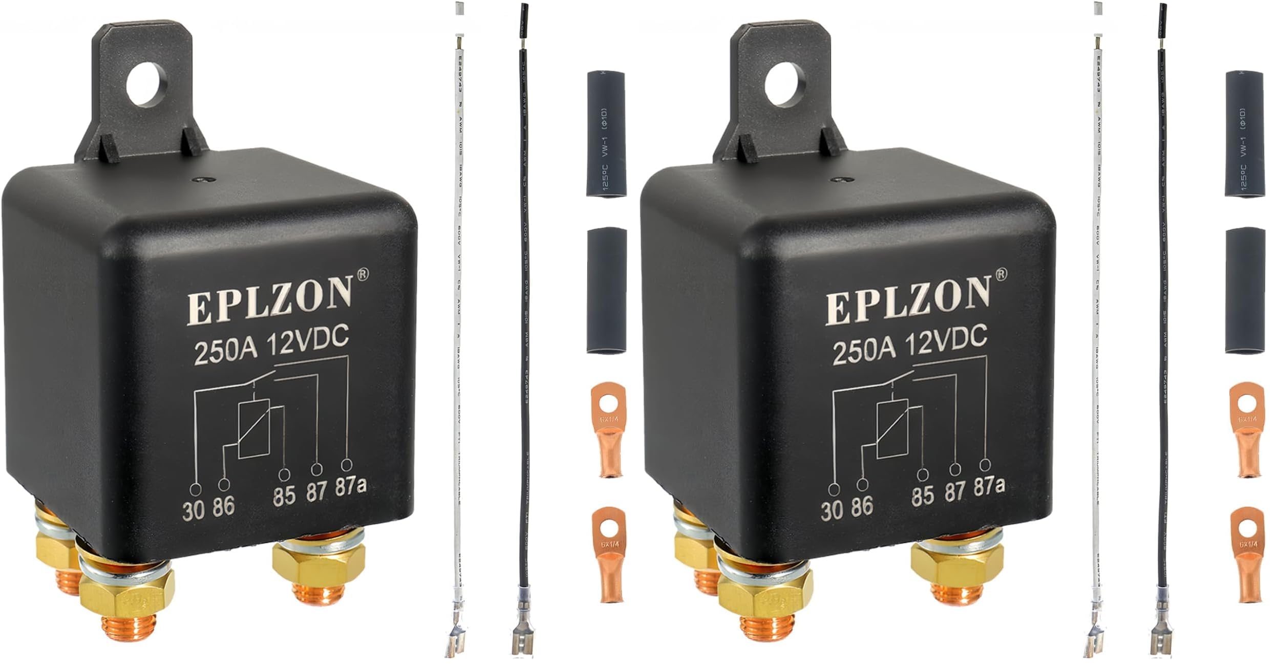 250A 250 AMP 12V DC 5 Polig SPST Auto Relais Batterie Trennrelais LKW Motorstarter Relais für Car Auto Motorrad Truck Marine RV (Packung mit 2)