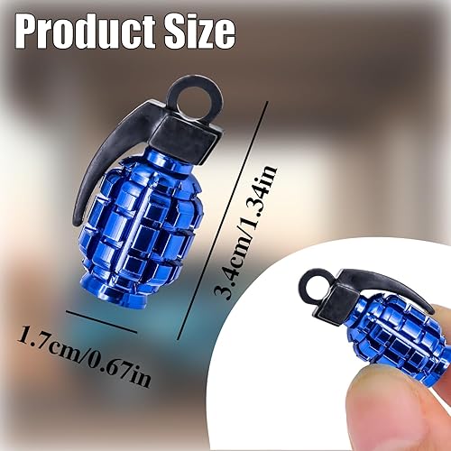 Vista 187 de 4 tapas de vástago de válvula de neumático estilo dado, con anillo de goma O, cubiertas universales de aleación de aluminio a prueba de polvo