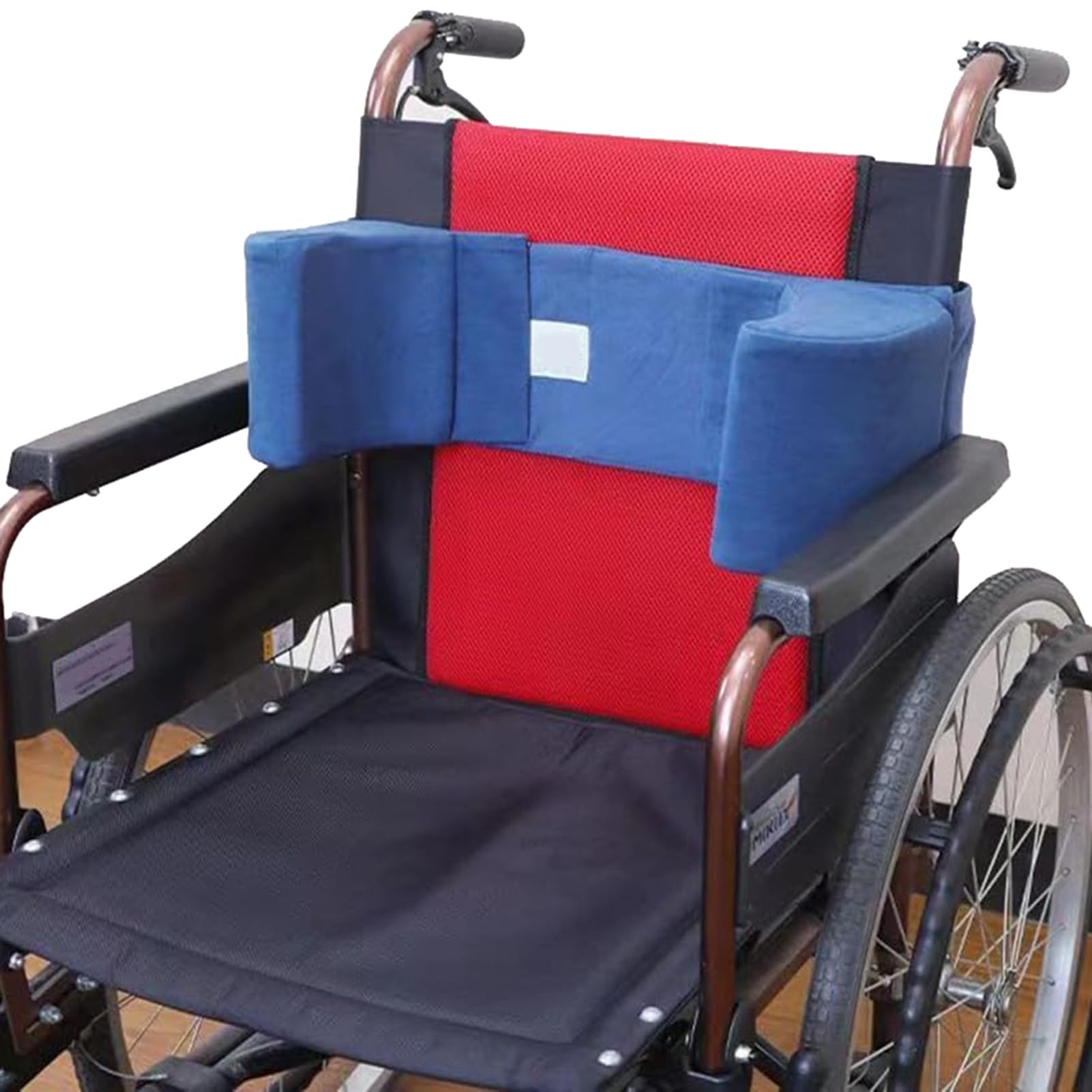 Lateral Support for Wheelchair Lateral Support Cushion with Adjustable Side Panels for Wheelchairs,Wheelchair Stabilizer Attachment Chair Side Pads,Lateral Foam Wedge for Elderly (Blue)