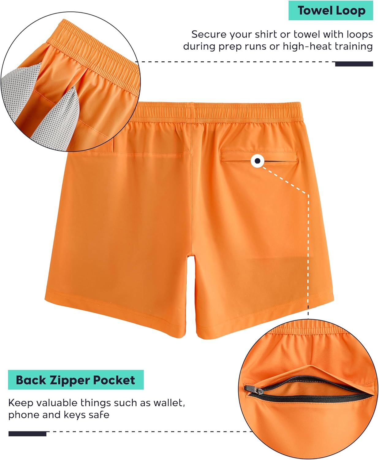 maamgic Mens 5" Gym Running Shorts for Men 2 in 1 Quick Dry Workout Athletic Shorts