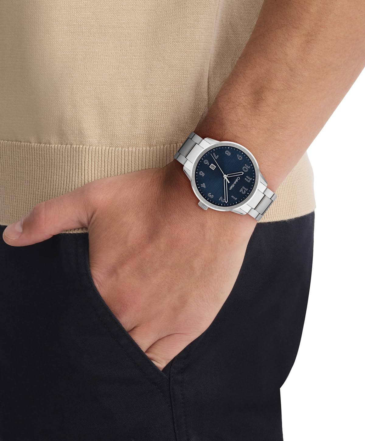 Calvin Klein Uhr mit 3-Zeiger-Quarzwerk für Herren Kollektion Minimalistic Pilot mit Edelstahlarmband - Erhältlich in Silber oder Schwarz