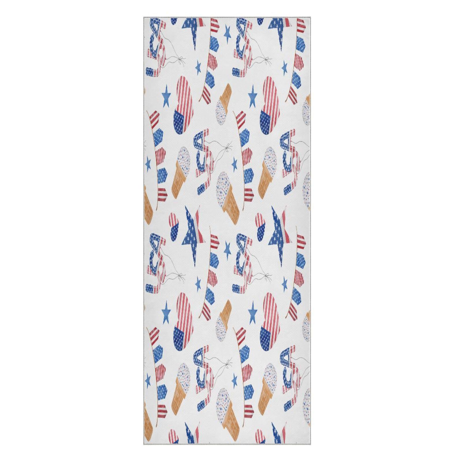 pnyoin USA Patriotic Symbols Yoga Towel,Hot Yoga Mat Towel with Grip Dots Sweat Absorbent Non-Slip for Hot Yoga, 24
