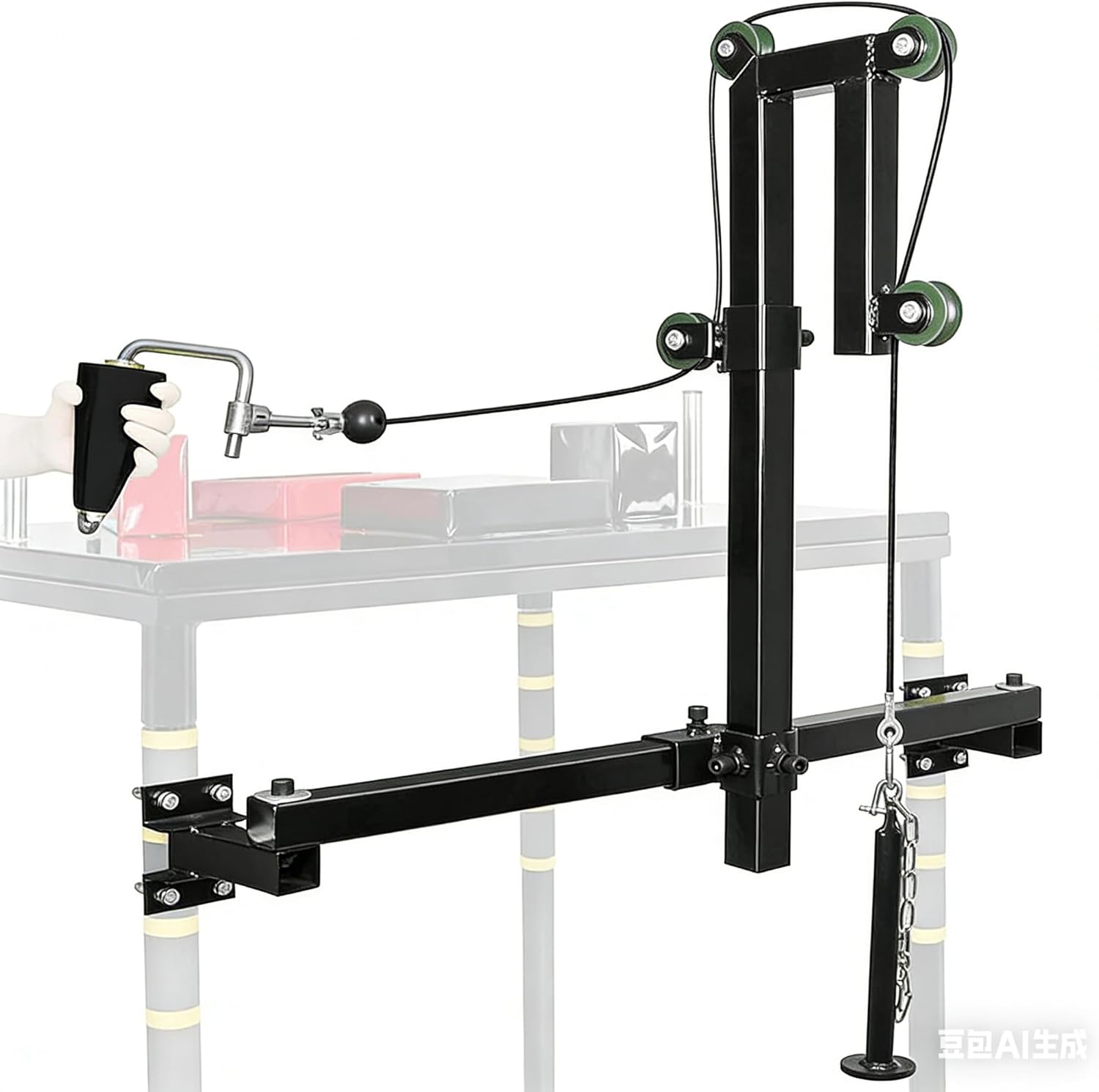 Professional Arm Wrestling Training System with Aluminum Pulleys - Adjustable Cable Forearm & Wrist Strengthener Kit, Includes Loading Pin & Straps for Home Gym or Tabletop Use (T Bar)