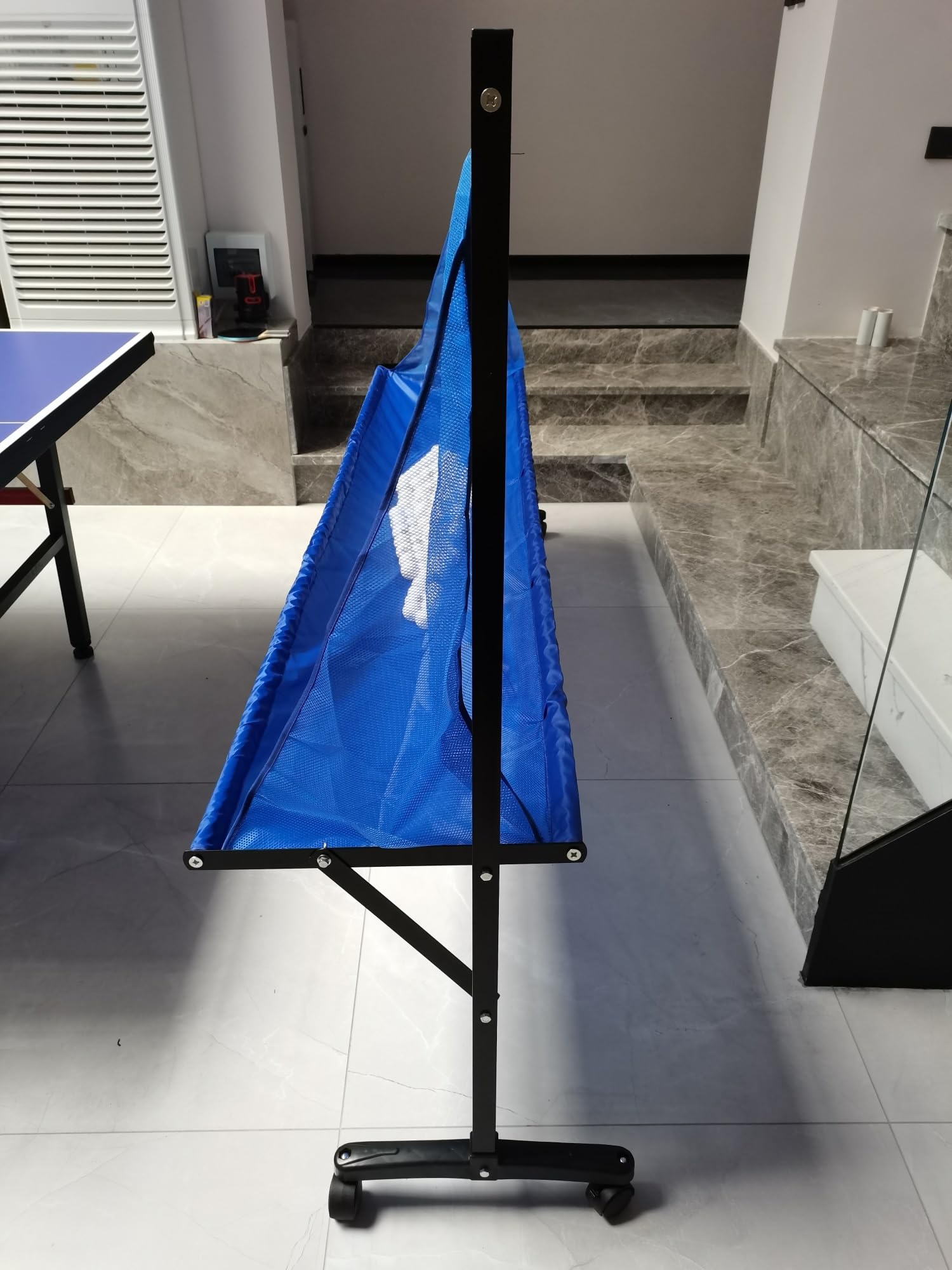 RENLXFI Park/Community/School Ping Pong Collecting Net, Movable Table Tennis Ball Return Training Tool/Trainer for Beginners Intermediate Advanced Competitions Practice, Easy Set Up