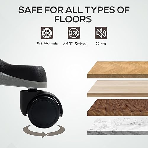 Miniatura 8 de HOMCOM Silla de oficina ejecutiva con función de inclinación, silla de escritorio de cuero PU con respaldo alto, silla giratoria para computadora