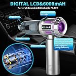 Cordless Car Vacuum Cleaner Handheld Powerful 26000Pa Brushless Motor 7 in 1 High Power Mini Portable Rechargeable Hand Held Air Duster/Blower for Pet Vehicle Home Office