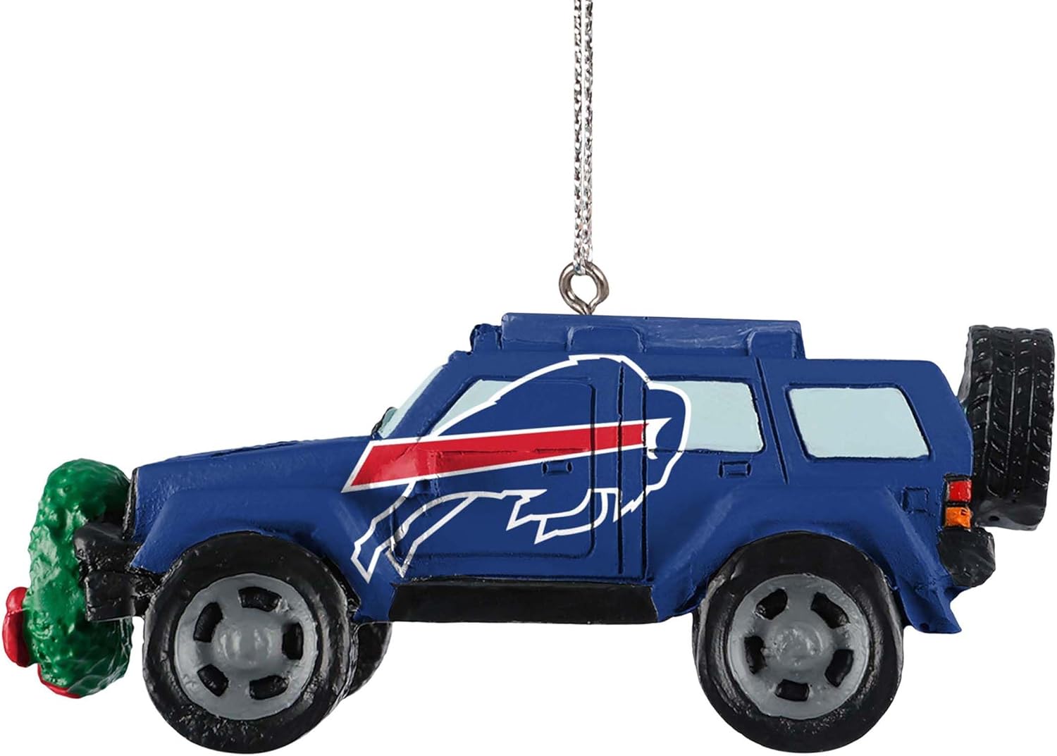 FOCO Buffalo Bills SUV Vehicle with Wreath Holiday Ornament - Image 2