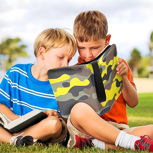 Miniatura 6 de Carpeta de tarjetas de camuflaje amarillo con 400 bolsillos, carpeta de almacenamiento de tarjetas intercambiables, álbum con mangas, cremallera