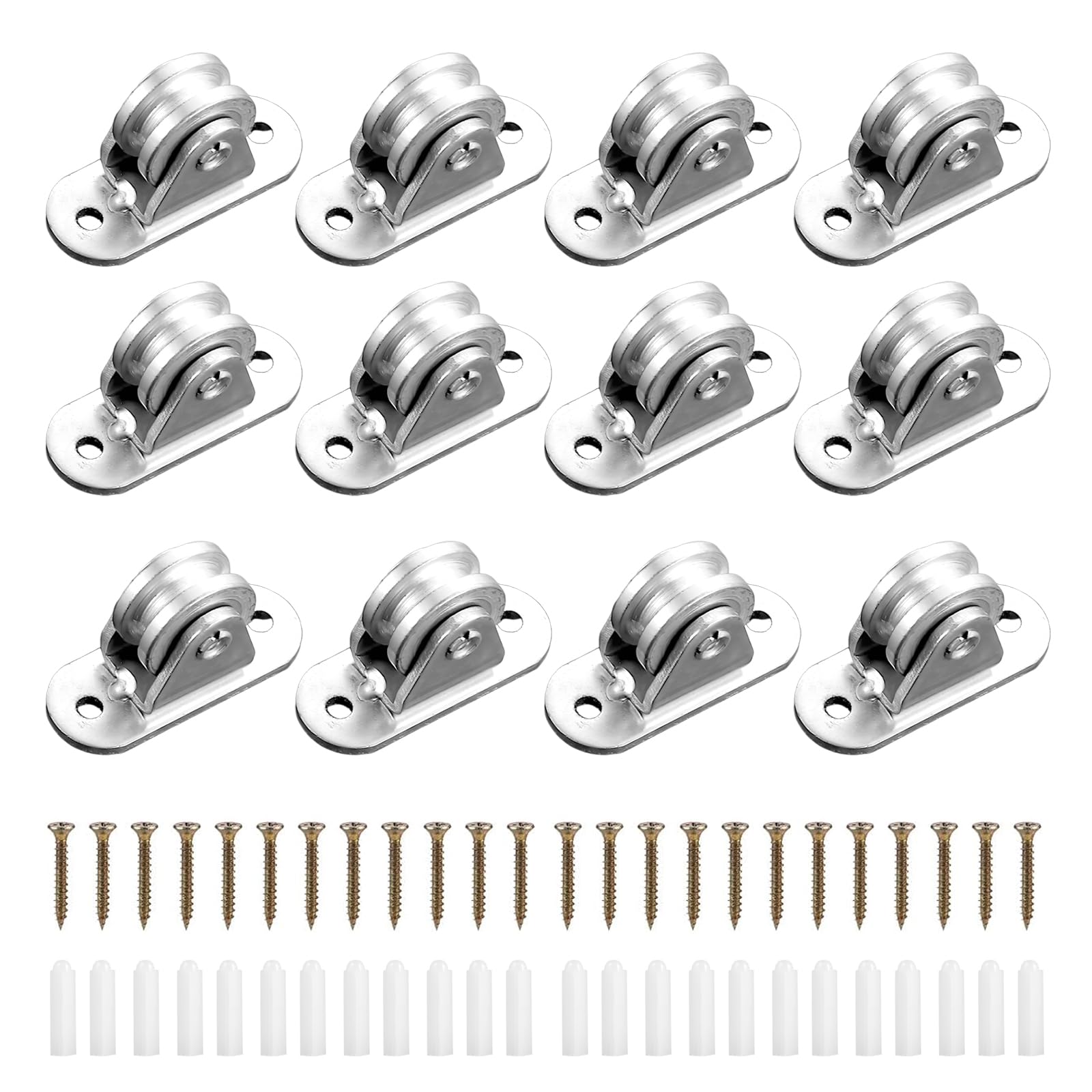 Lot De 12 Poulies Pour Cordes, Poulies ⌀25mm Petite Poulie Métallique Poulie à Corde Avec Vis De Fixation Pour Cordes Pour Tentes Cordes à Linge Auvents Auvents De Serre
