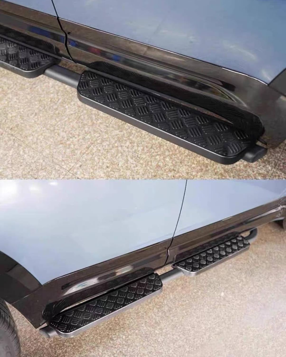 Running Boards Side Steps Fit for Land Rover Defender 110 130 2020 2021 2022 2023 2024 2025 Glossy Black Metal Without Drilling Nerf Bars