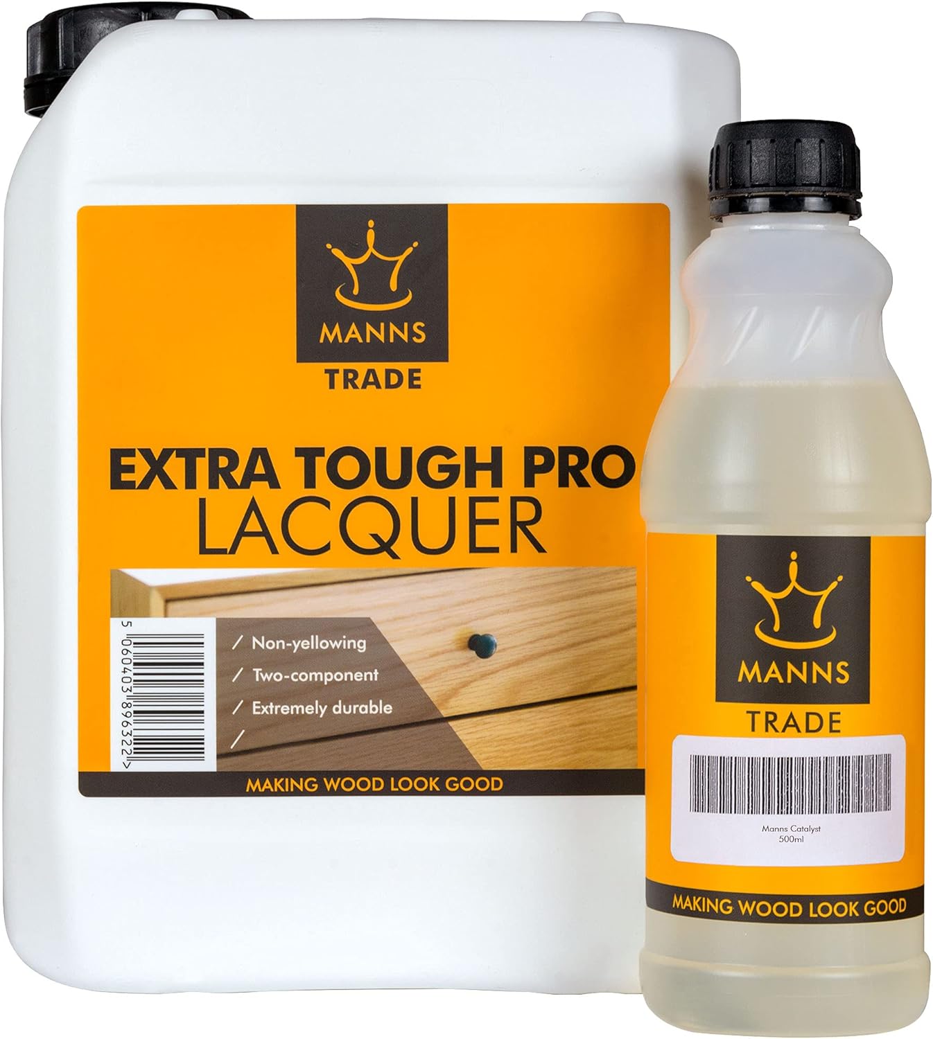 Manns Trade Extra Tough Pro Lacquer 1L Satin Extremely Durable, Two