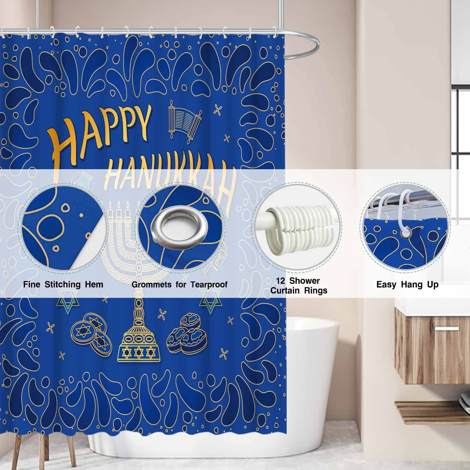 Allenjoy Herbst-Duschvorhang-Set Mit Haken – Kürbis-Ernte-Design Fürs Bad