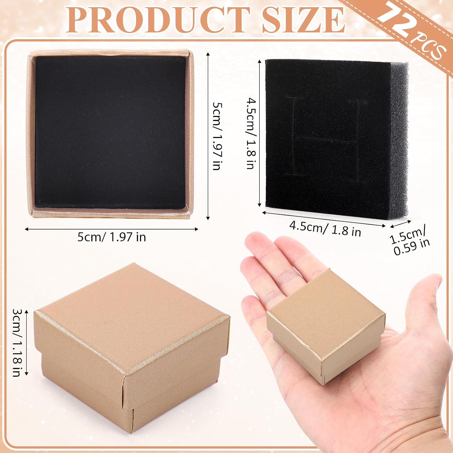 Yinkin 72 Pcs Ring Boxes Bulk with Velvet Liner image 2