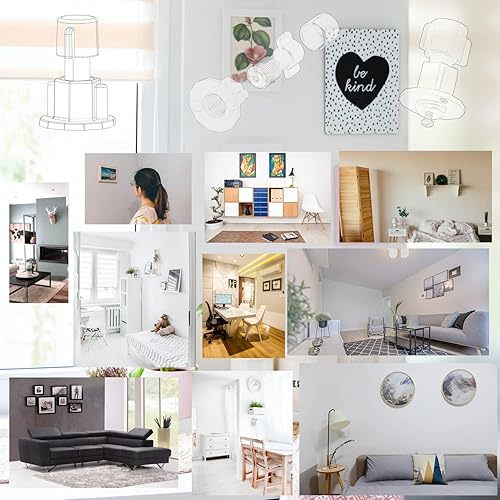 Miniatura 6 de DIKOO Kit de agujeros y nivelación para colgar cuadros para colgar murales, con mini nivel de burbuja utilizado para marcos de agujeros de uñas,