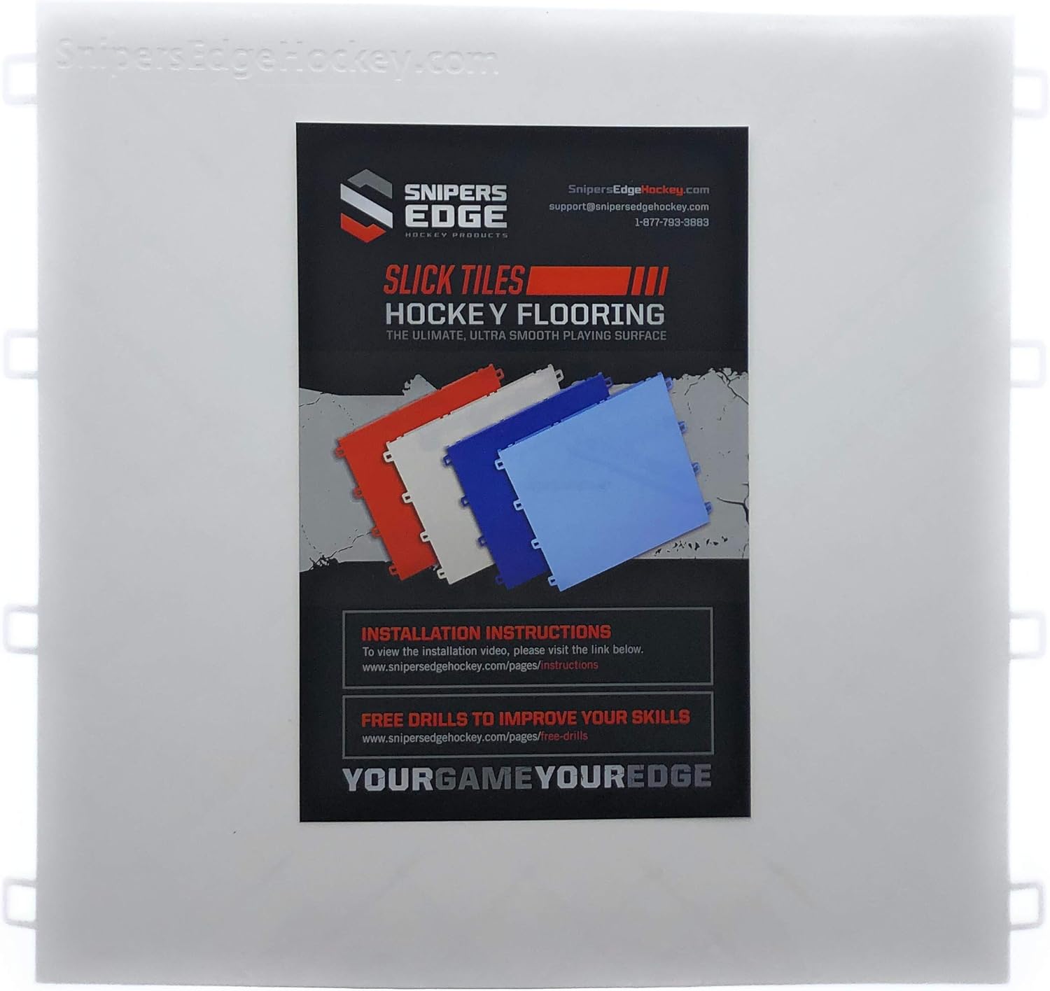 Sweet Hockey Hockey Dryland Slick Tiles, White
