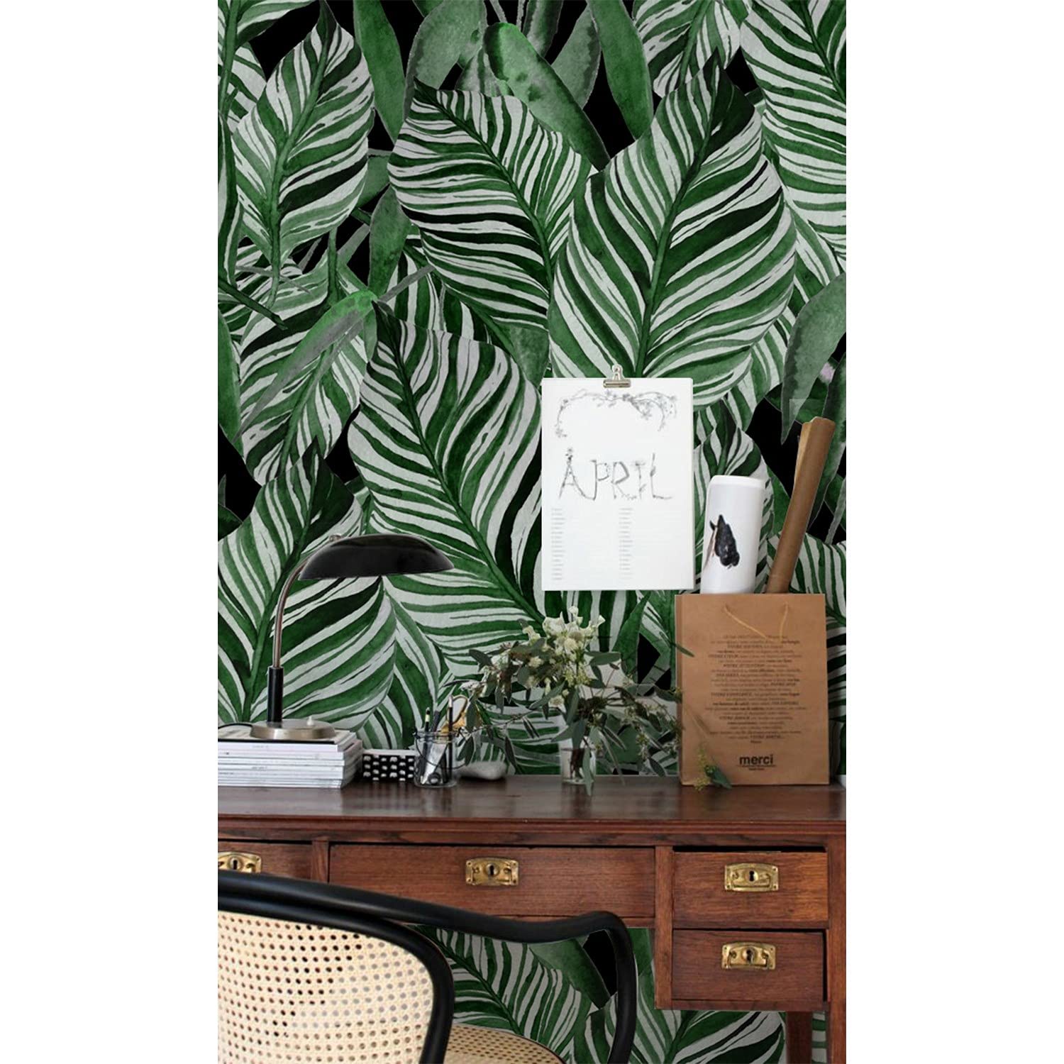 Fotomurale con foto de hojas de utensilio Coloray 104x70 cm para decorativo fondo de pantalla