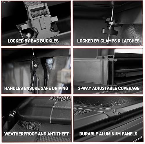 Miniatura 7 de Cubierta rígida de triple pliegue para caja de camioneta para Toyota Tundra 2007-2024 de 5.5 pies (excluye cajas de almacenamiento Trail Special