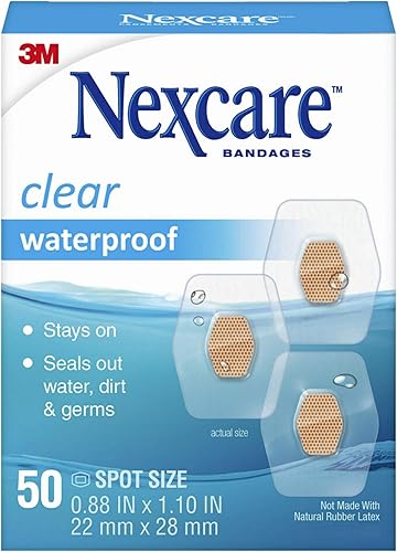 Nexcare Vendajes transparentes impermeables, cubren y protegen, sellado de 360 grados alrededor de la almohadilla ofrece protección contra el agua,