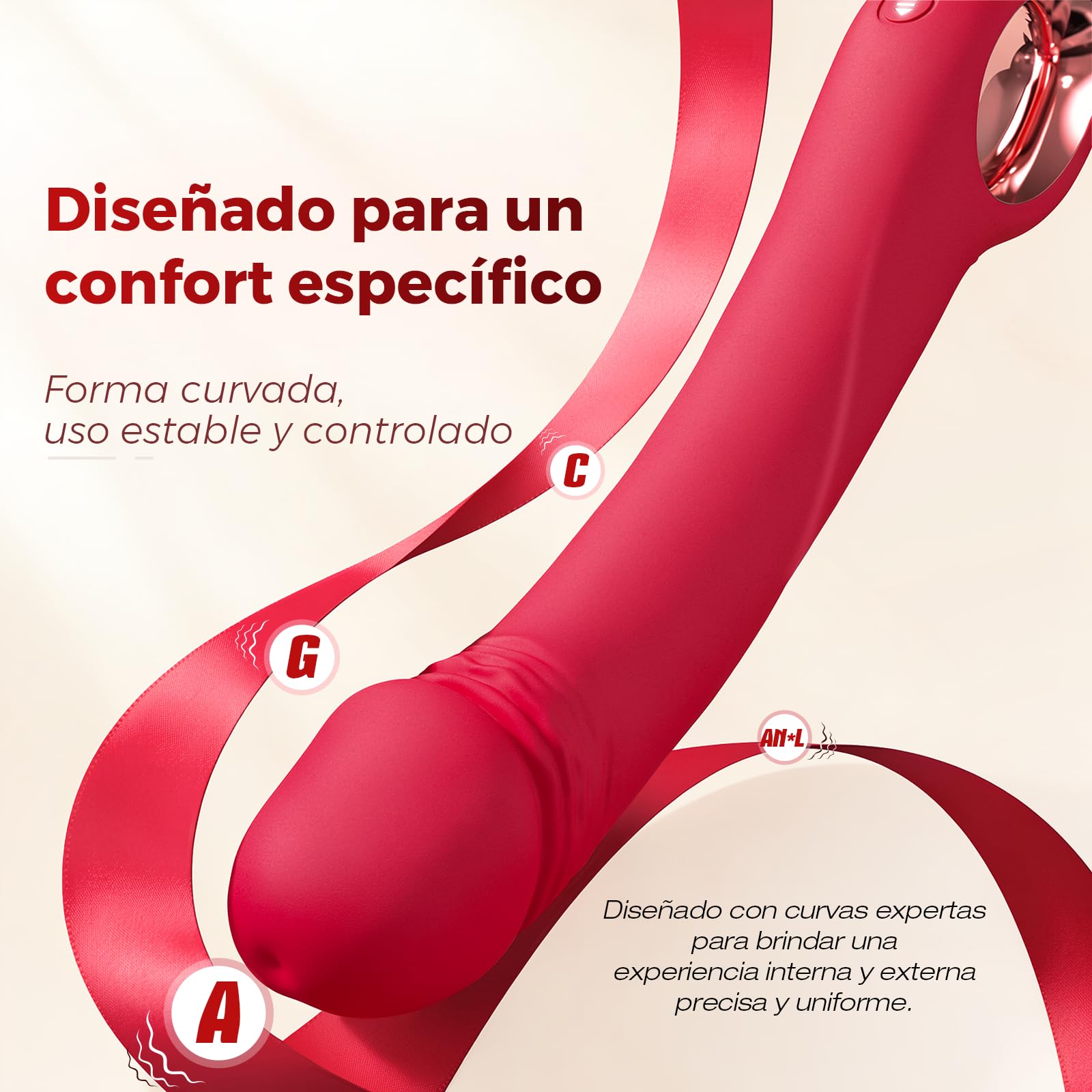 Vibrador con función telescópica y vibraciones potentes, masaje del punto G, 10 modos de vibración y control remoto a través de una aplicación.