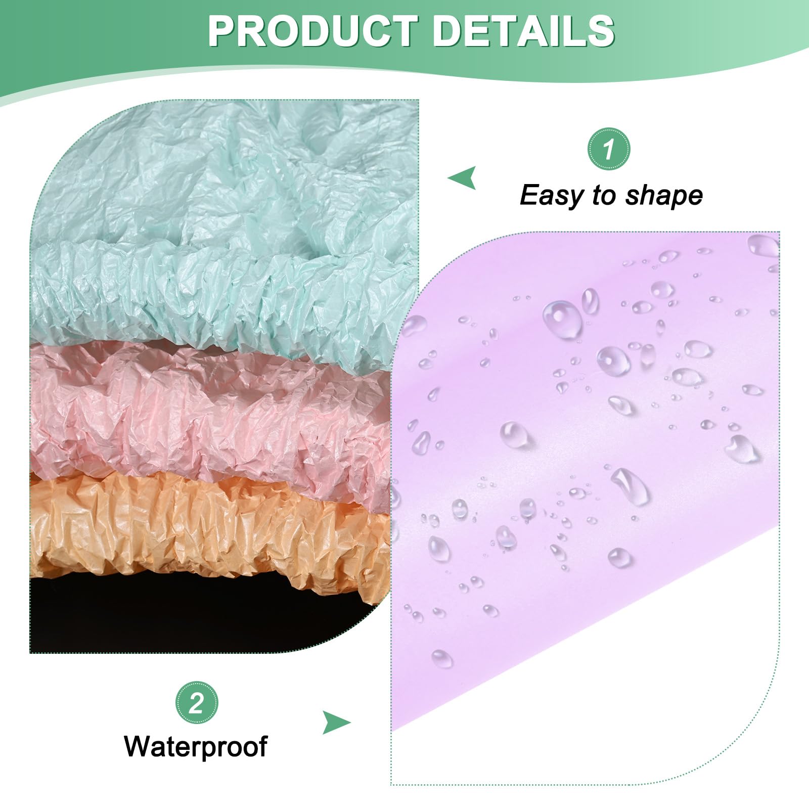 20-Sheet Floral Wrapping Paper - Waterproof Pearlescent Bouquet Wrap Purple