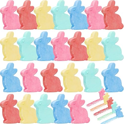 25 Pcs Easter Sidewalk Chalks Bulk Jumbo Easter Bunny Chalks
