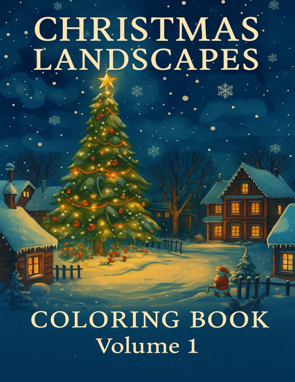 Christmas Landscapes Coloring Book – Volume 1: A Relaxing Holiday Coloring Journey Through Peaceful Winter Scenes and Cozy Christmas Villages