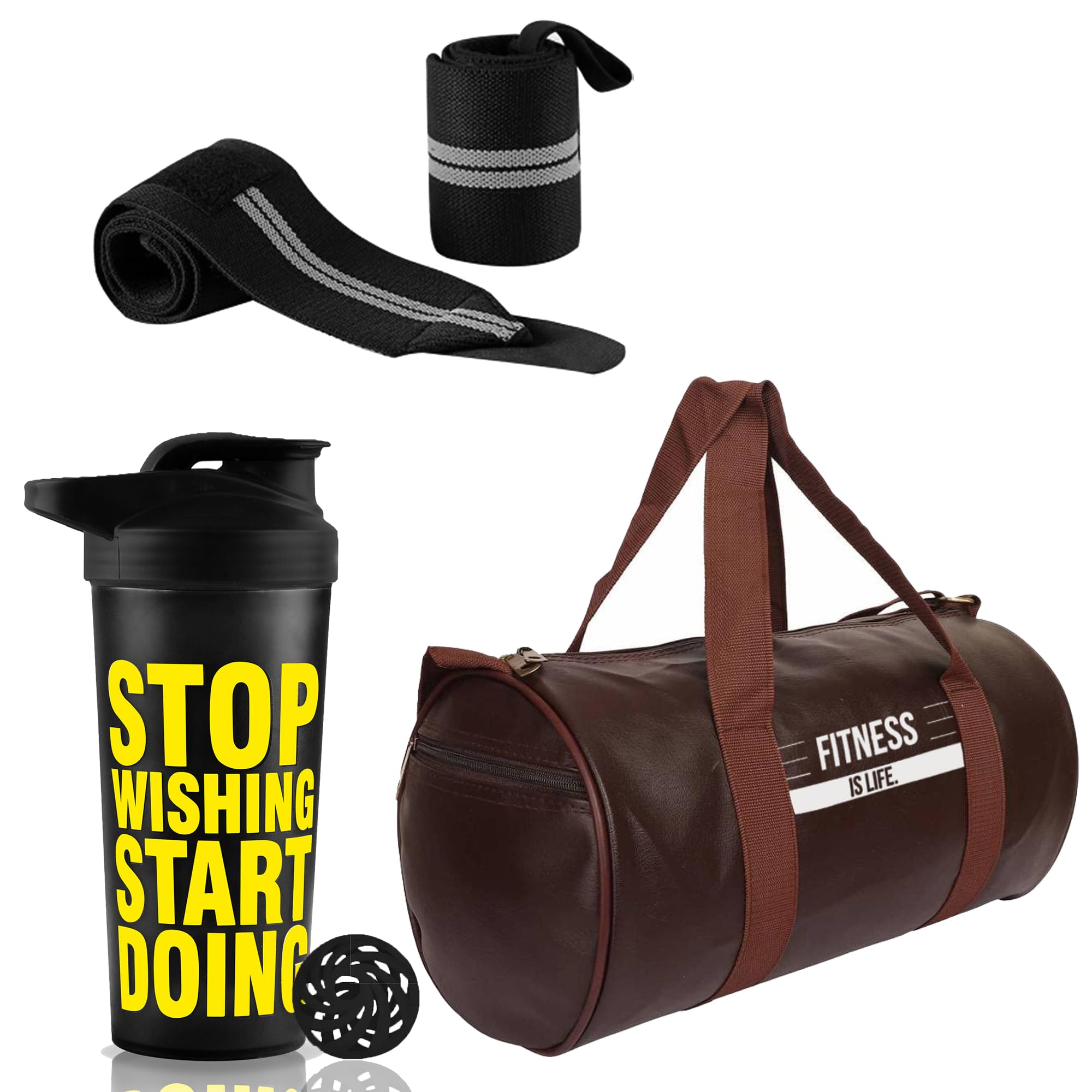 Gym Shaker for Protein Shake Leak-proof Shaker Bottles for Protein With Gym Bag & wrist support band, Protein Shaker Bottle for Gym with wrist supporter band & shoulder Bag for Men and Women. (Yellow)-image-23