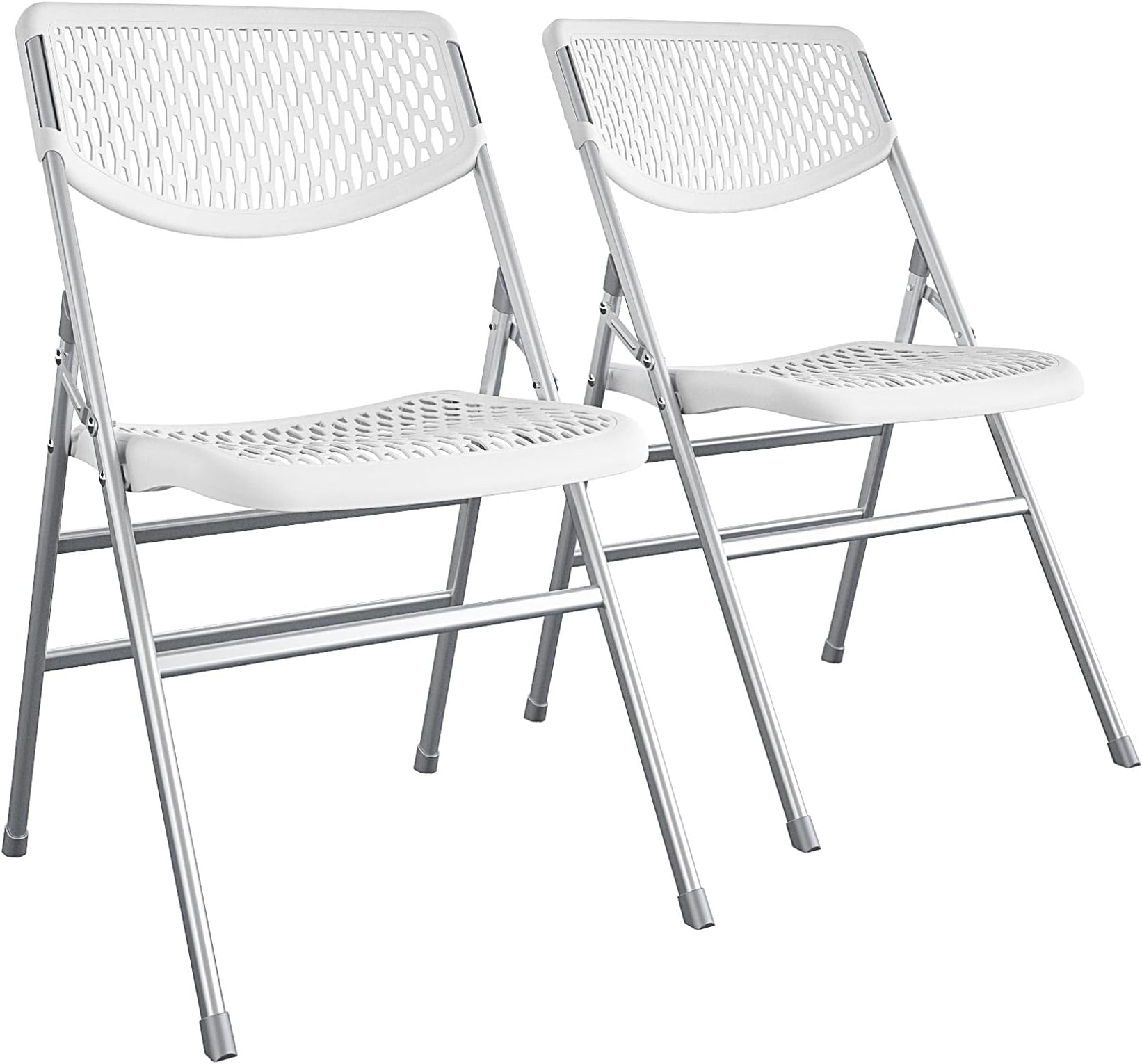 CoscoPlastic Folding Chairs 2 Pack, White, XL