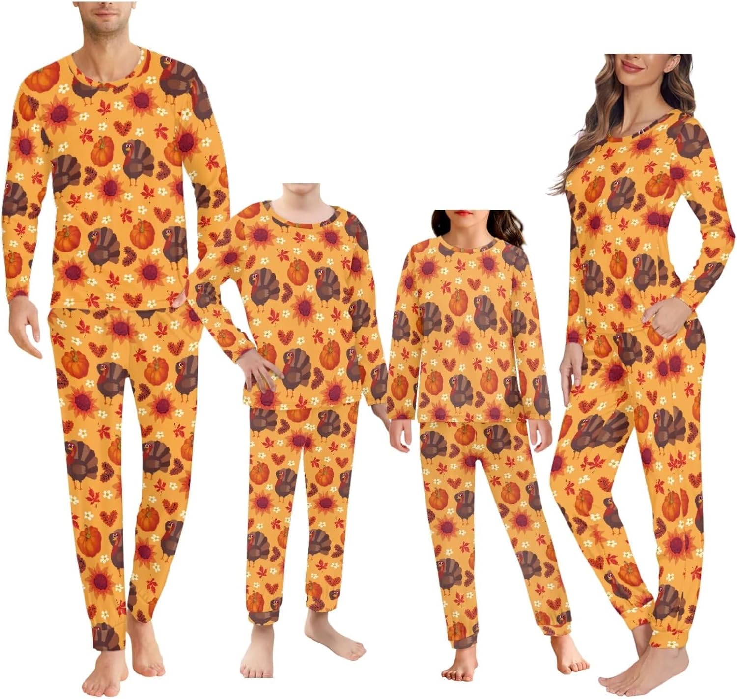 POLERO Festive Matching Family Pajamas Sets 2 Piece PJs Long Sleeve Top and Pants Sleepwear