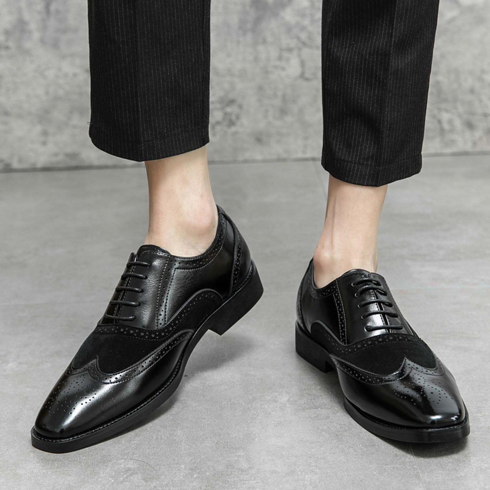 Scarpe da Lavoro retrò da Uomo Comode Classiche Stringate Oxford Brogue