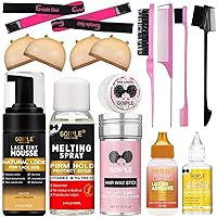 Vista 10 de Kit completo de pegamento de encaje con mousse de tinte de encaje, pegamento de peluca en aerosol de fusión de encaje para pelucas y extensiones