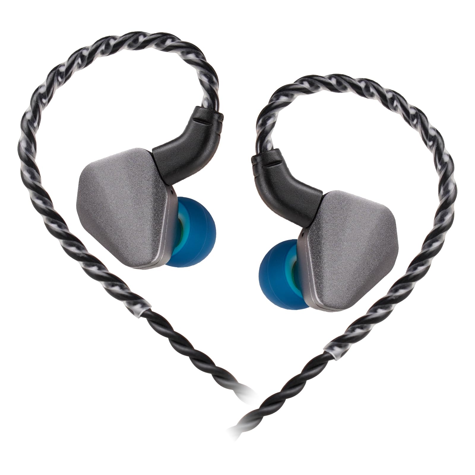 JIALAI Carat in Ear Monitor, 10mm Titanium DLC Dynamic in Ear Eeadphones, IEM Earphones, HiFi Wired Earbud Detachable Cable for Audiophile Musician Singer (Grey)