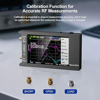 AURSINC NanoVNA H4 Vector Network Analyzer, Lastest V4.4 9kHz-1.5GHz 4 Antenna Analyzer, with EVA Hard Shell Protective Storage Bag for Antenna Analyzer, Shockproof, Waterproof, with Carry Strap