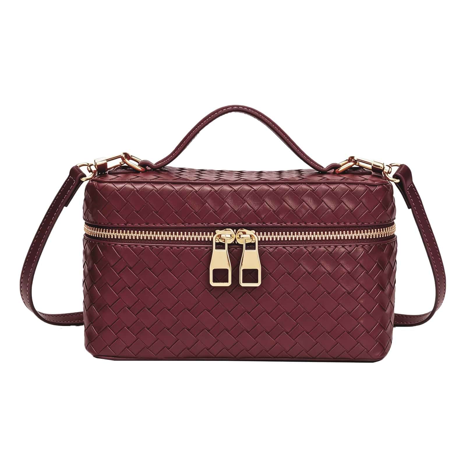 Trendy Shoulder Bags for Women Mini L19 Square Box Satchel Bag Cute PU Leather Crossbody Purse with Adjustable Strap