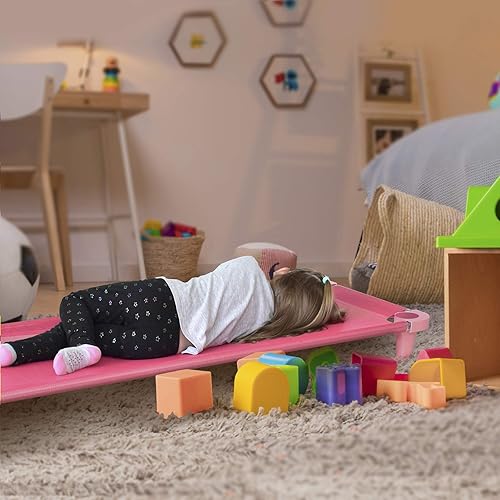 Miniatura 6 de Acrimet Cuna siesta para niños, cama portátil para niños pequeños, apilable, 52 pulgadas de largo (tubos de acero inoxidable) (tela de malla