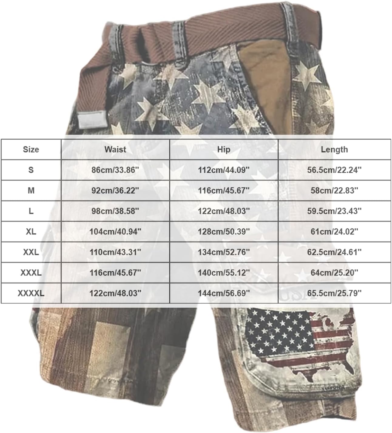 Men's Cargo Shorts 250th Anniversary American Flag 4th of July Patriotic Multi-Pocket Casual Work Hiking Shorts