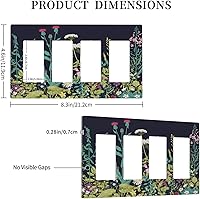Vista 274 de Placa de pared dúplex de receptáculo de dispositivo de 1 gang de madera envejecida blanca gris con veta de tablón, cubierta de enchufe eléctrico