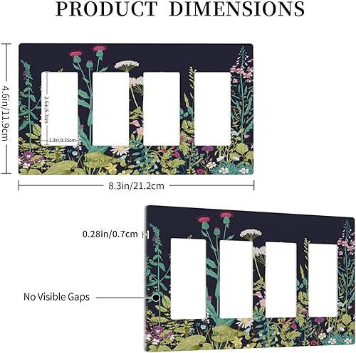 Miniatura 274 de Placa de pared dúplex de receptáculo de dispositivo de 1 gang de madera envejecida blanca gris con veta de tablón, cubierta de enchufe eléctrico de