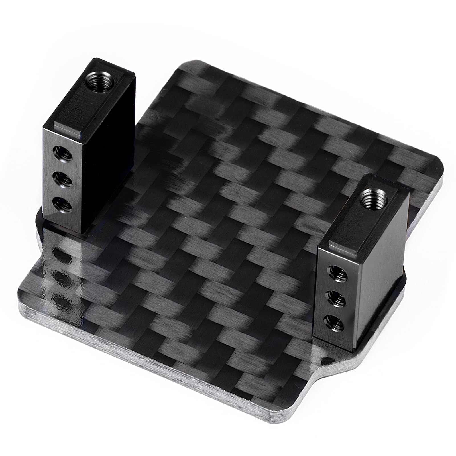 BRKRC Carbon Fiber Servo Mount/Radio Deck for Standalone ESC/Receiver for Arrma 1/18 Granite GROM MEGA 380 Brushed 4X4 Monster Truck ARA2102 Upgrade Parts (Black)