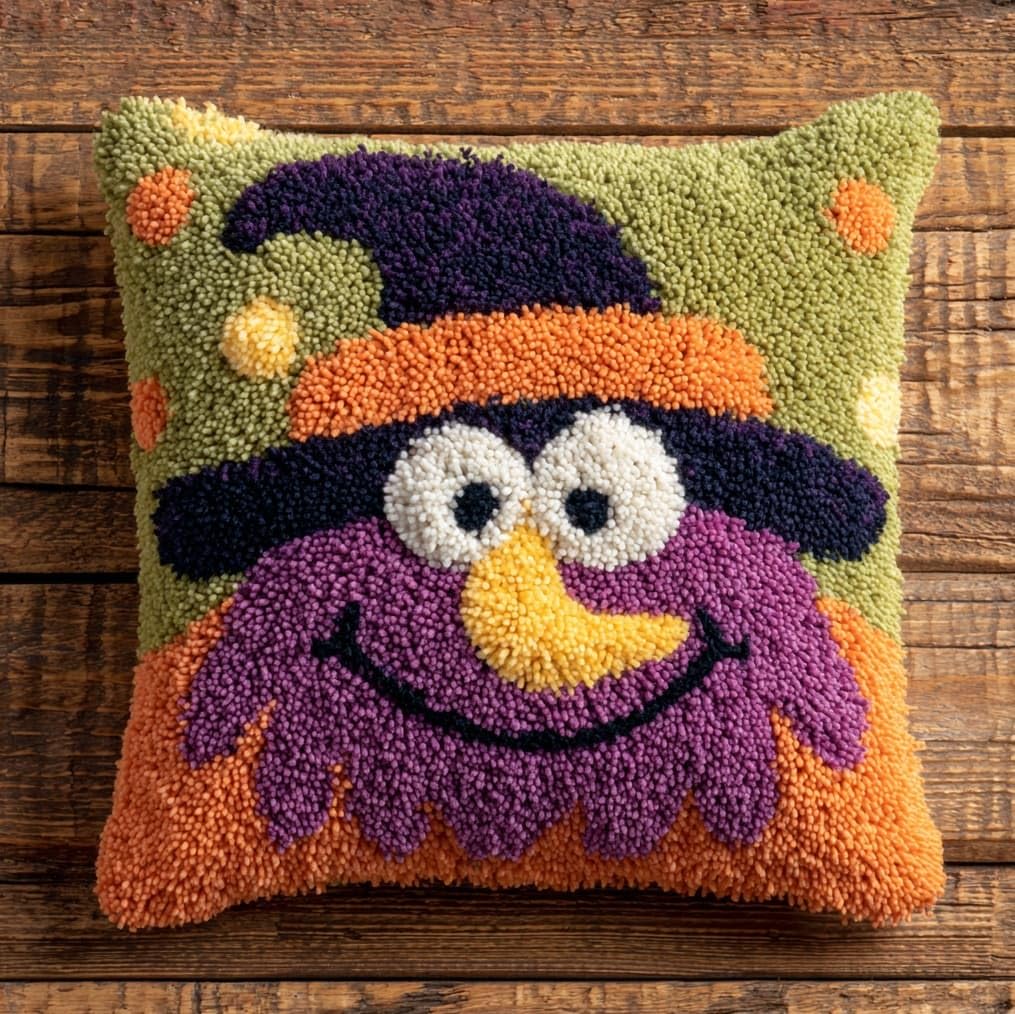 AxiangziK Latch Hook Cushion Kit for Beginners,Witch Halloween
