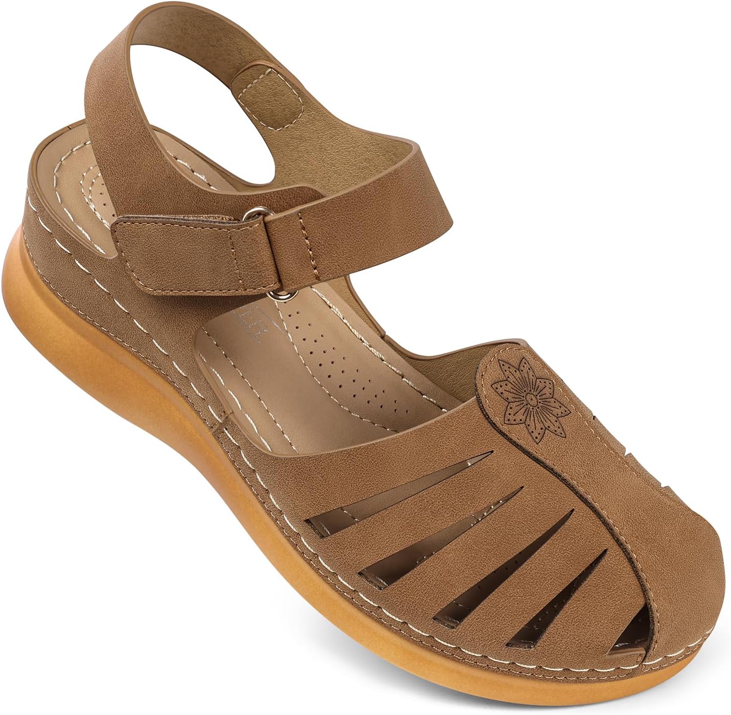 SHIBEVER Women Dressy Sandal - Comfortable Closed Toe Design