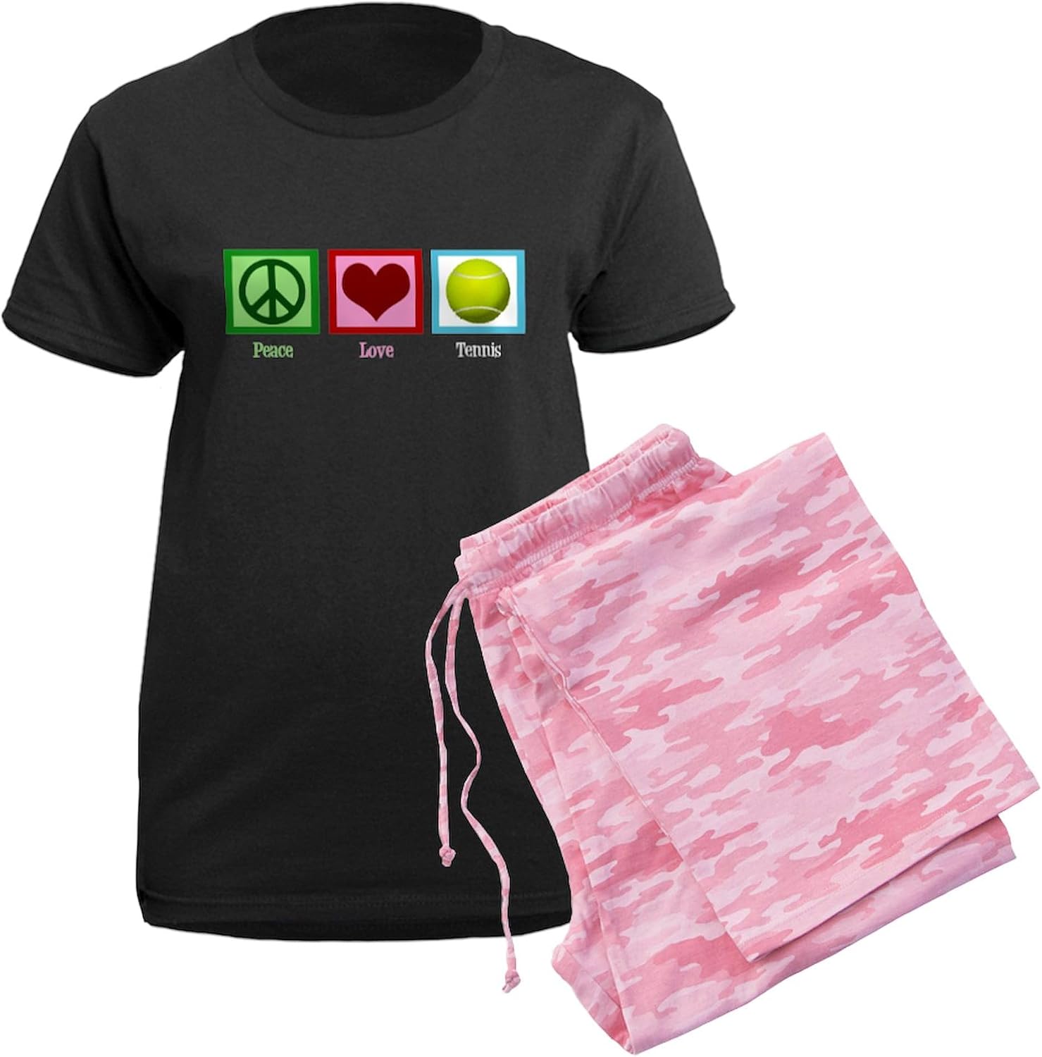 CafePress Peace Love Tennis Womens Novelty PJ Sleepwear